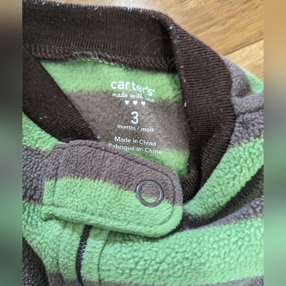 Monkey sleeper. 3 months. EUC. Brown and green. - Picture 3 of 3